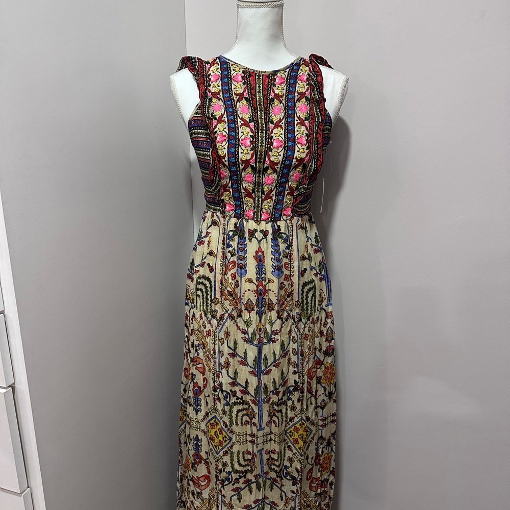 Anthropologie by Vineet Bahl Valerie embroidered maxi dress boho size 0